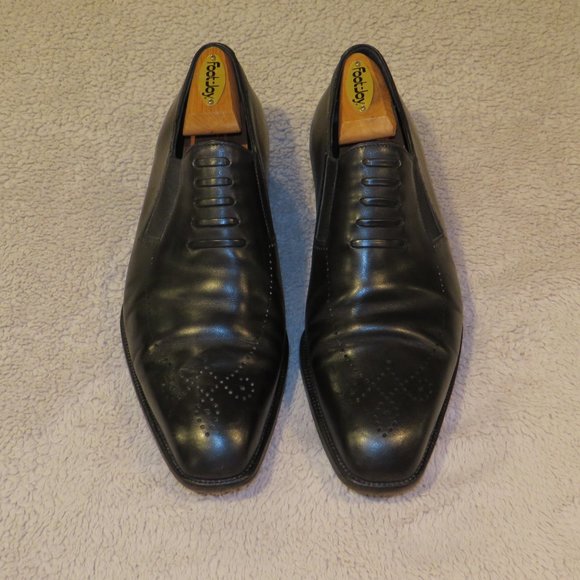 Berluti Bespoke Black Leather Medallion Half Chelsea Loafers 8